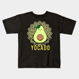 Yoga Avocado Avocados Meditation Kids T-Shirt